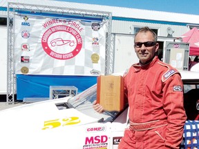 Driver Carl Gauthier enjoyed a stop in the winner's circle after first-place finishes at Mosport Park at the end of July. He next takes to the track at Calabogie Motorsports Park Aug. 24 and 25.