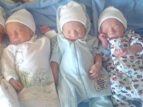 Pictured are Dylan, Lincoln, Owen and Easton, quadruplets who were born July 27th to Shannon and Adam Coutts of Tiverton.