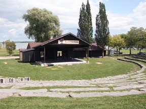 The main amphitheatre stage for Summerfolk at Kelso Beach Park.