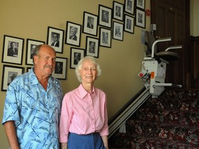 The approaching date of The Belleville Club's 100th anniversary should be a sign of celebration, but instead it leaves some members worried. In the spring, the facilities chairlift quit working entirely, making getting up the stares hard for some of it's members. A total replacement will cost the club $20,000 out of their own pocket. So now, they are turning to the community. From left are: James Hurst, The Belleville Club's manager, and long-time member Katharine Mills.