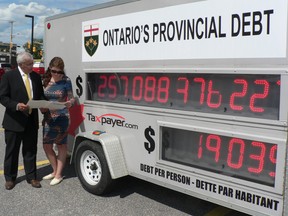 Nipissing MPP Vic Fedeli discusses the growing provincial debt with Candice Malcolm, Ontario director of the Canadian Taxpayers Federation. According to the group, Ontario's debt grows $22,342 every minute.
