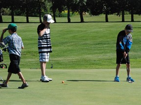 Junior golfers played the 18th green during the Melfort Junior Open on Thursday, August 8.