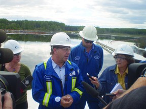 CNRL president Steve Laut talks to reporters during a media tour of bitumen cleanup operations at Wolf Lake. Over 20 environmental and landowner groups have signed a letter calling for a public inquiry into the safety of in situ operations. JORDAN SMALL/QMI AGENCY