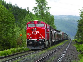 Injured man stops train