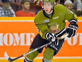 North Bay Battalion defenceman Dylan Blujus, who attended the USA Hockey National Junior Evaluation Camp in Lake Placid, N.Y., is looking forward to a big year in the OHL. TERRY WILSON/OHL Images