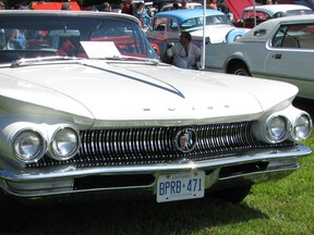 A 1960 Buick Invicta convertible, spotted at the Bothwell Old Autos car show on Aug. 10. The Invicta nameplate was introduced for '59 but lasted only until 1963, at which time it was replaced by Wildcat. Invicta was priced between Electra and LeSabre.