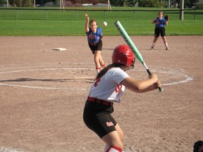 Meghan Roy delivers a pitch for the Blue Jays, at the Cornwall Kinsmen Recreational Girls Minor Softball Association year-end tournament. The Blue Jays were battling the Dodgers in a game at Optimist Park.
TODD HAMBLETON staff photo