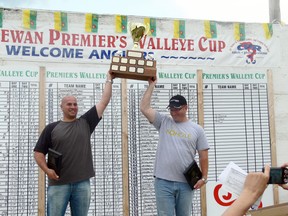 Otto Fayat and Monear Abougouche, both from Lac Le Biche AB, took first place in the 2013 Premier's Walleye Cup with a total fish weight of 37.45 lbs.