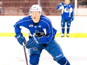 Bo Horvat of Rodney skates at a Vancouver Canucks prospects camp recently. He's the guest of honour this Sunday at a tribute at the West Elgin Arena. (RICK COLLINS, Vancouver Canucks)