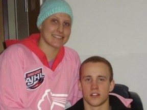 Mandi (left) and Jaden Schwartz developed a close bond as brother and sister on and off the ice before Mandi died from leukemia back in 2011. Saturday’s Dream a Dream 17 exhibition hockey game between the Notre Dame Hounds and Fort McMurray Oil Barons will help raise funds and awareness for cancer research.  SUPPLIED PHOTO