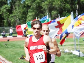 Port Dover native Kevin Farr competes in the 5,000 metre run during the Canadian Masters Championship in Regina, Sask. in July. Farr took home gold in the 1,500 metre and 5,000 metre runs and silver in the 800 metre run. (Contributed Photo)