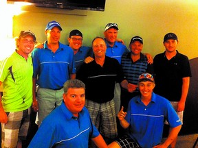 The Broadmoor Golf Course men’s A team celebrates after capturing its first Edmonton Golf Association’s interclub championship title since 2009. Photo supplied