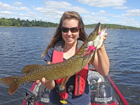 Ashley Rae with a northern pike caught and released in the Land O’ Lakes region. (Supplied photo)