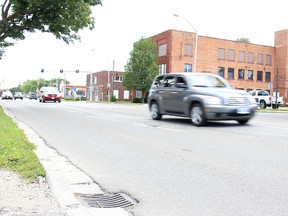 Long-awaited repairs to St. Clair Street in Chatham, On. are now expected to begin in October after the province has confirmed a $2-million grant to repair and resurface the bumpy thoroughfare. PHOTO TAKEN Friday, August 16, 2013.


Vicki Gough/Chatham Daily News/QMI Agency