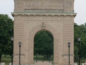 The Memorial Arch at Royal Military College of Canada, sits at one end of Valour Drive. At the other end is the parade square.
Ian MacAlpine/The Whig-Standard