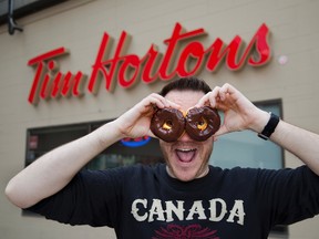 A doughnut designed by London, Ontario's Jason Flannery called the "Oreo Borealis" has made it to the final two in Tim Hortons' Duelling Donuts contest. Readers are encouraged to place and online vote for Flannery's creation which is duelling against a Toronto man's "Tortoise Tort." The winner will be announced on Monday. (DEREK RUTTAN, The London Free Press)