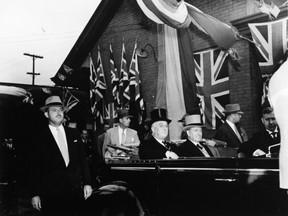 This photo, taken on Aug. 18, 1938, marks the 75th anniversary of US President Franklin D. Roosevelt’s visit to Kingston.  Roosevelt was awarded an honourary degree from Queen’s University, and delivered one of the most important addresses ever by an American chief executive on Canadian soil.
Queen's University Archives