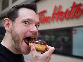 A doughnut designed by London's Jason Flannery called the "Oreo Borealis" came in second at Tim Hortons' Duelling Donuts contest. DEREK RUTTAN/ The London Free Press /QMI AGENCY