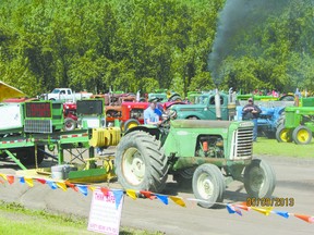 Cambel MacKay competes in the Ol’ Pembina Tractor Pull Society Fun Pull
Aug. 31 and Sept. 1
1, at Brown’s field, north of Sangudo Sports Grounds.