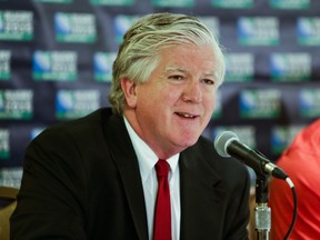 Former Leafs GM Brian Burke spoke at a press conference on Thursday about being named to the board of directors of Rugby Canada. (ERNEST DOROSZUK/Toronto Sun)