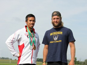 Without a track to train at in London this summer, Forest City native Aaron Bowman and Austin Roth of Delaware – both Windsor University runners – took full advantage of facilities at Holy Cross/SDCI. Both men are medal threats for the CIS Championships this upcoming season.
JACOB ROBINSON/AGE DISPATCH/QMI AGENCY