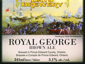 A painting by Peter Rindlisbacher is featured on the label of Royal George Brown Ale by Barley Days Brewery.