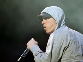 Eminem performs during the Abu Dhabi F1 Grand Prix After Race closing concert at the du Arena on Yas Island Nov. 4, 2012. (REUTERS/Jumana ElHeloueh)