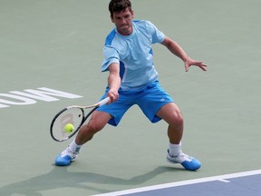 Frank Dancevic advanced to the second round of the U.S. Open on Monday in New York. (Christinne Muschi/Reuters)