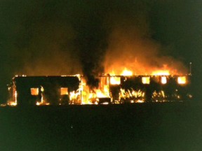 Flames engulf a single-family home in Luskville early Thursday, Aug. 29, 2013. (MRC des Collines Police Submitted image)