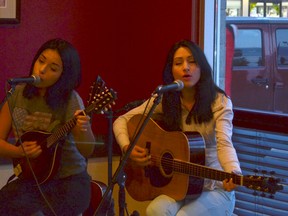 The Command Sisters during a performance at a conversation café in Spruce Grove on Aug. 20. - Thomas Miller, Reporter/Examiner