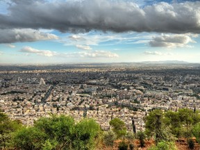 Looking out across Damascus, a 5,000-year-old city normally teeming with history and life