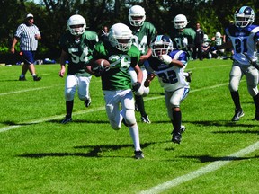 Action from the Portage Pitbulls/Corydon Comets peewee game Sept. 1. (Kevin Hirschfield/THE GRAPHIC/QMI AGENCY)