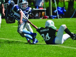 Action from the Portage Pitbulls/Corydon Comets peewee game Sept. 1. (Kevin Hirschfield/THE GRAPHIC/QMI AGENCY)