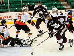 Action from Sunday's Belleville Bulls pre-season exhibition opener vs. the Peterborough Petes at Yardmen Arena. (Don Carr for The Intelligencer)