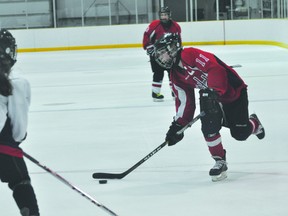 Courtlyn Oswald looks to take a wristshot during the Female Capitals AAA Midget intersquad game Sept. 1. Oswald was the team's captain last season. (Kevin Hirschfield/THE GRAPHIC/QMI AGENCY)
