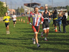 Tillsonburg's Charity Duathlon starts with a 3 km run, follows with a 15 km cycling ride, then finishes with another 3 km run. CHRIS ABBOTT/FILE PHOTO