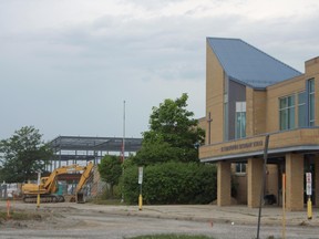 Construction work continues at St. Christopher Catholic Secondary School, where about 1,300 area students will begin classes in September of 2014. HEATHER YOUNG/ SARNIA THIS WEEK/ QMI AGENCY