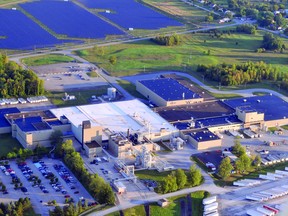 The Procter and Gamble plant sprawls across the northeastern tip of Brockville's north-end industrial park, and beyond that, an equally sprawling solar farm.