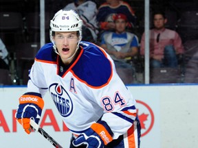 Defenceman Oscar Klefbom sys his first competitive game since undergoing shoulder surgery last fall wasn't great, but he's happy to be back on the ice. (Marissa Baecker, QMI Agency)