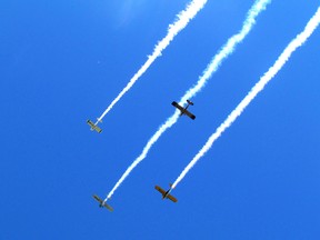 COPA planes fly-over the Battle of the Britain ceremony held at Germain Park. MELANIE ANDERSON/THE OBSERVER/QMI AGENCY
