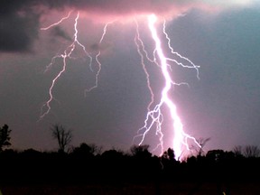 Petrolia resident Curt Funk snapped this photograph during Wednesday night's thunderstorm. SUBMITTED PHOTO/ QMI AGENCY