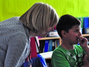 Vulcan Prairieview Elementary school's Grade 3 and 4 students started a new French class this week. Stephen Tipper Vulcan Advocate