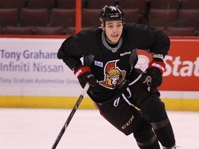 Ottawa Senator Mark Borowiecki during practice at Scotiabank Place in Ottawa Ottawa, Ont. Tuesday Feb 6, 2013. Tony Caldwell/Ottawa Sun/QMI Agency