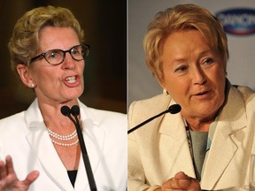 The minority governments of Ontario Liberal Premier Kathleen Wynne, left, and Quebec Premier Pauline Marois seem to be transfixed by costly distractions from the larger national good, says Greg Van Moorsel. (QMI Agency file photos)