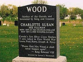 The memorial to Charlotte Susan Wood