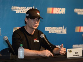 Jeff Gordon speaks about his inclusion in the Chase for the Sprint Cup at a news conference on Friday. (AFP/Getty Images)