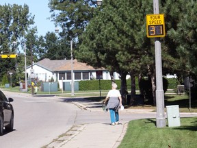 The Town of Tillsonburg’s speed sign was operating along Wilson Street, in Hickory Hills over the weekend. Jeff Tribe/Tillsonburg News