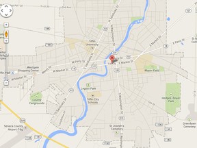 This Google Maps screengrab pinpoints the location of Tiffin, Ohio. (Google Maps screengrab)