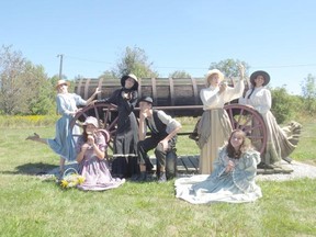 Members of the Lambton Young Theatre Players get into character for Boom Town Days - from left: Lily Cardiff, Allyson Jagt, Kelly Wilks, Eric Dugas, Sara Cecile, Jazmine Henry and Sabina Henry.
SUBMITTED PHOTO