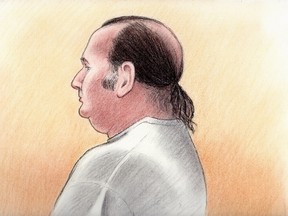 Gilles Simard, 59, was sentenced to 13 years in jail for "brutalizing" two of his nieces repeatedly from 1978 to 1986. (Laurie Foster-MacLeod sketch/Ottawa Sun)